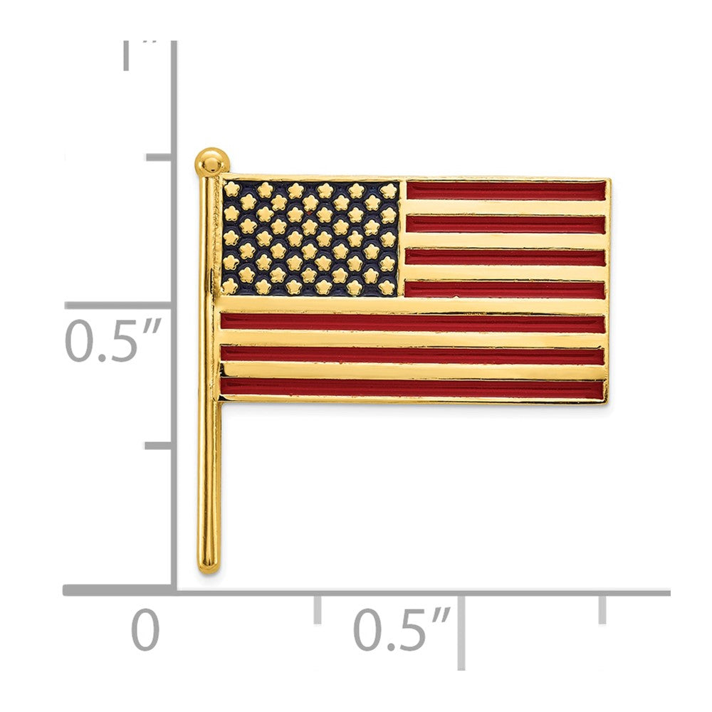 14k Enameled Flag Tie Tac