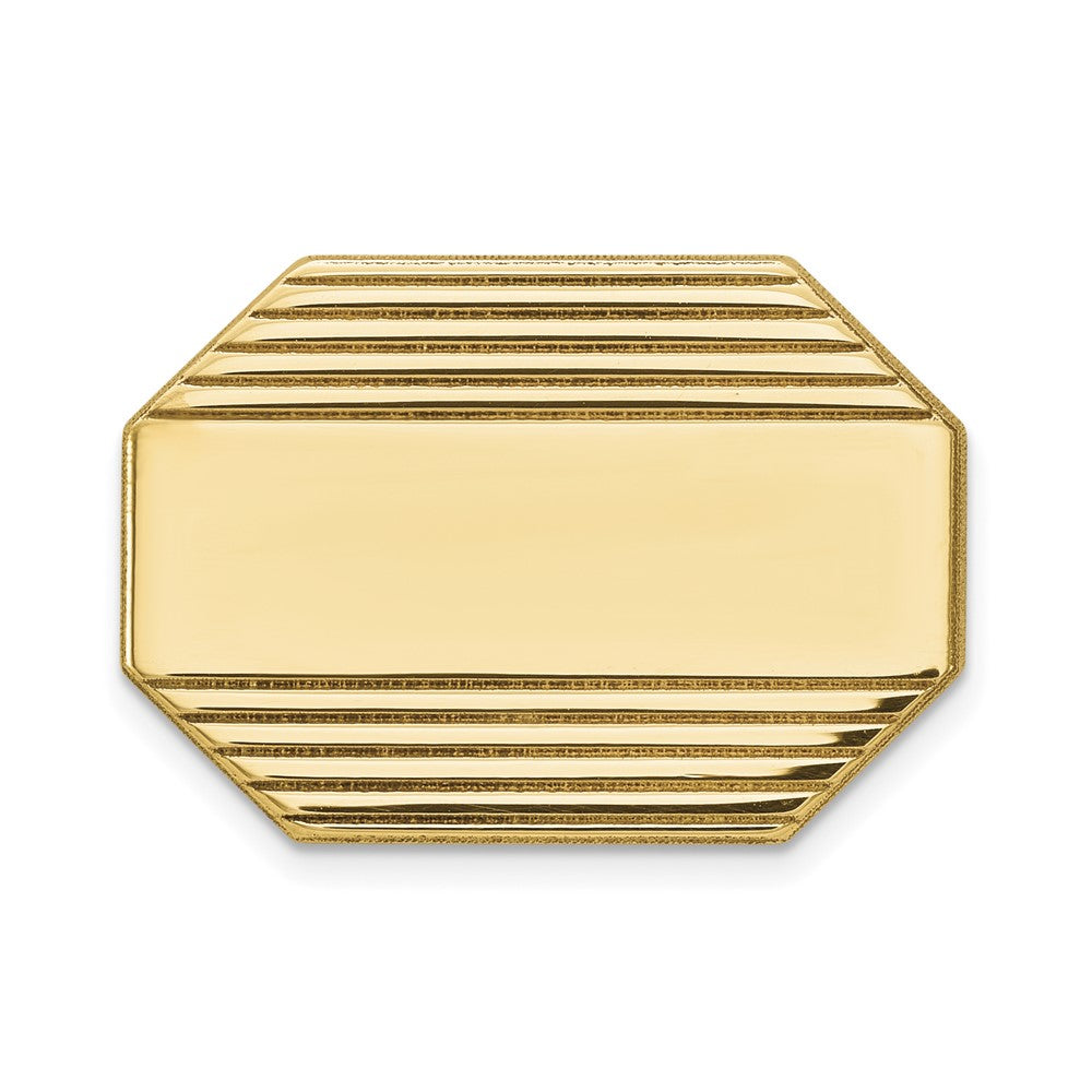 14k Men's Rectangular Octagon w/Line Design Tie Tac