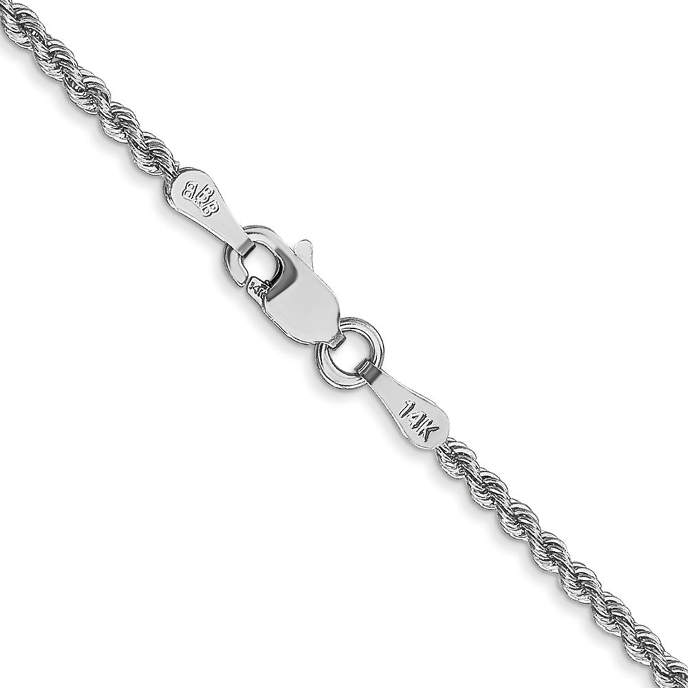 14k White Gold 2.0mm Solid Rope Chain