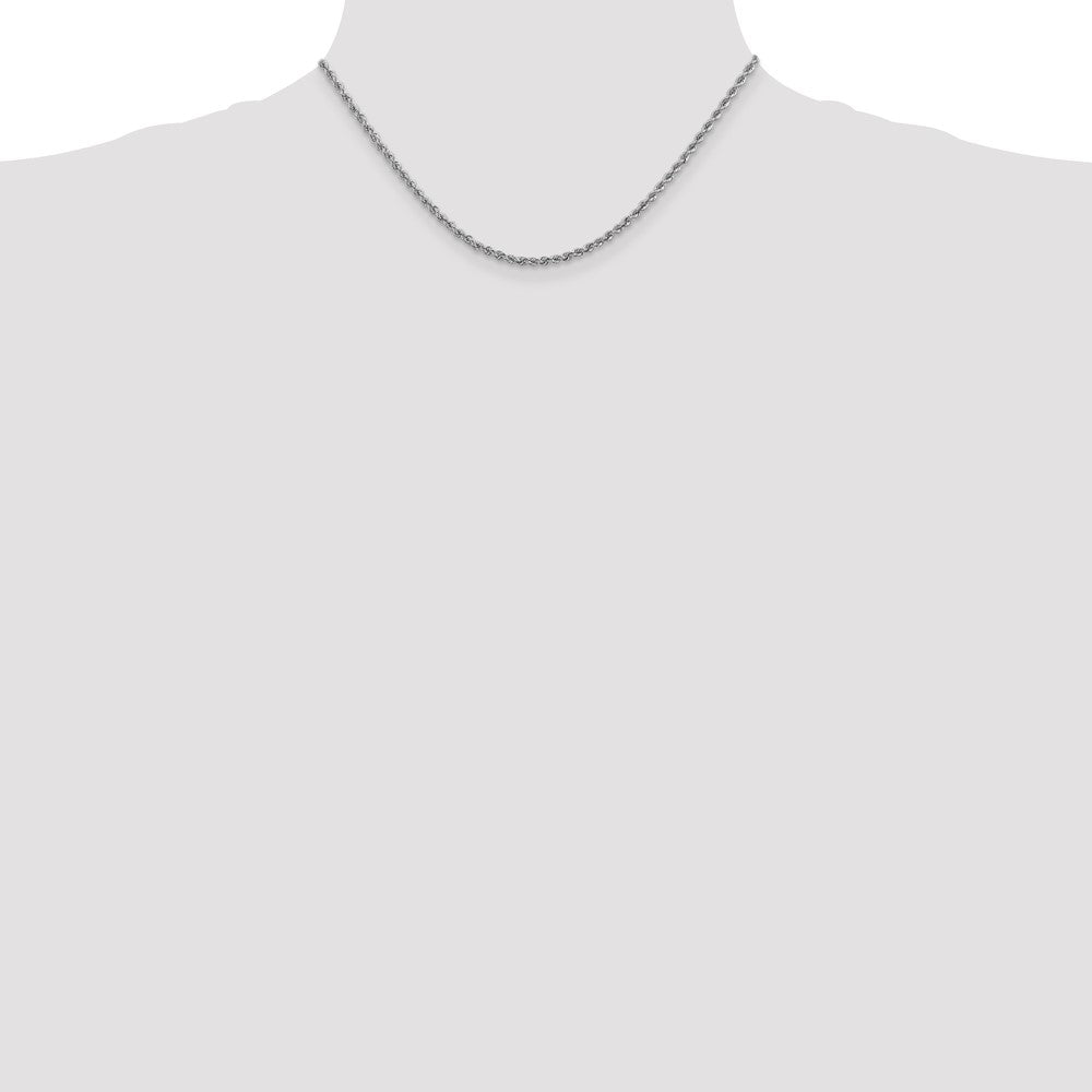 14k White Gold 2.5mm Solid Rope Chain