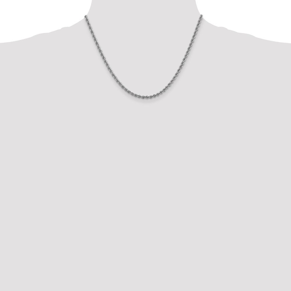 14k White Gold 3.0mm Solid Rope Chain