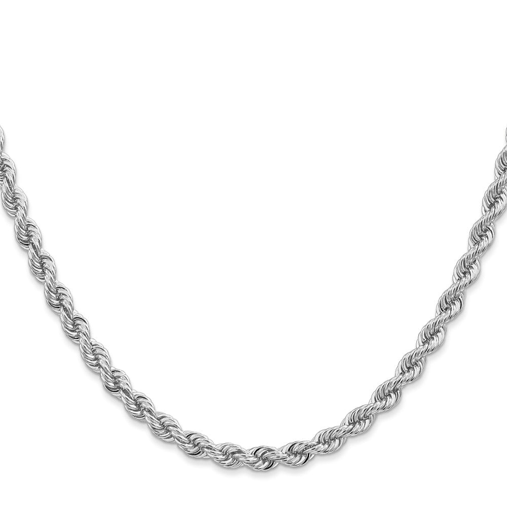 14k White Gold 4.0mm Solid Rope Chain
