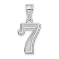 14kw Polished Etched Number 7 Pendant