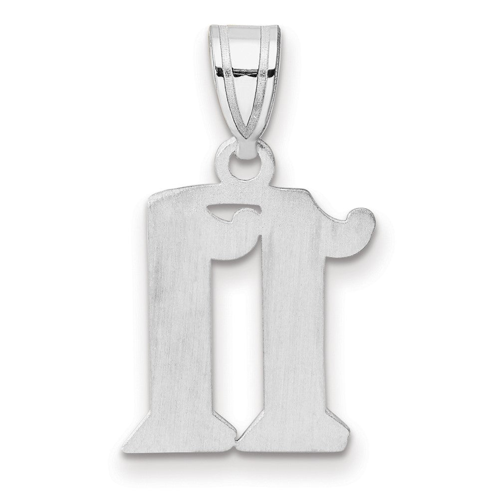 14kw Polished Etched Number 11 Pendant