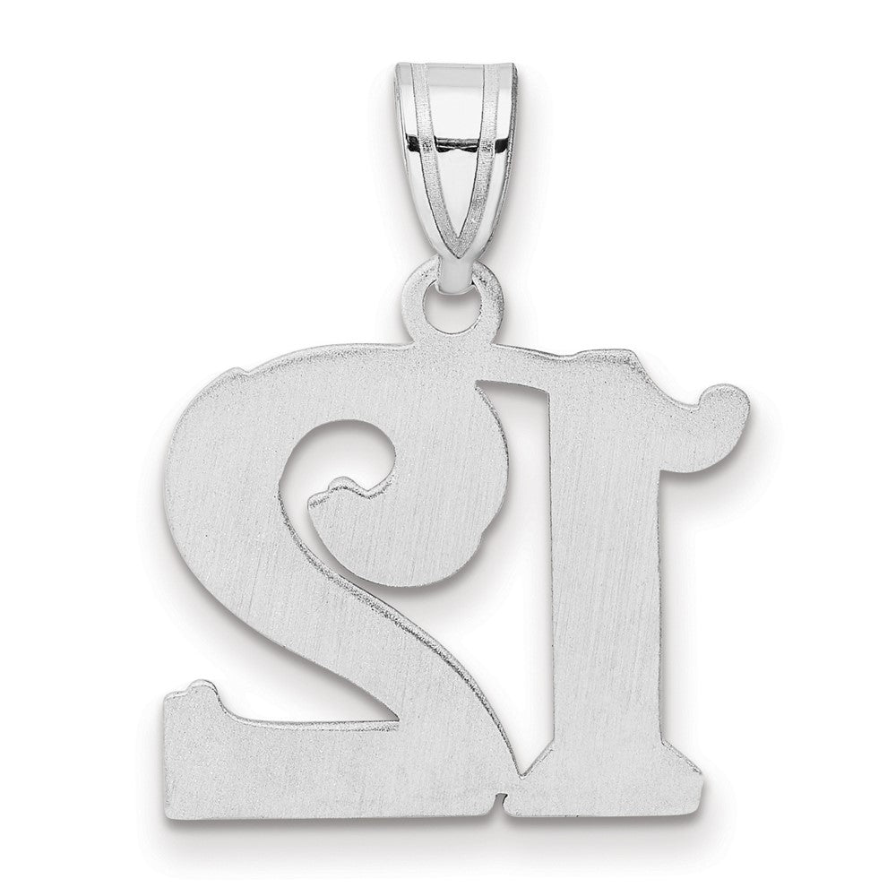 14kw Polished Etched Number 12 Pendant