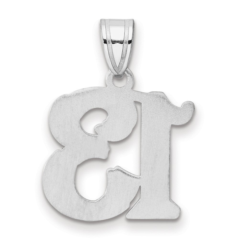 14kw Polished Etched Number 13 Pendant