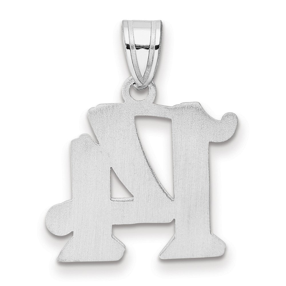14kw Polished Etched Number 14 Pendant