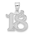 14kw Polished Etched Number 18 Pendant