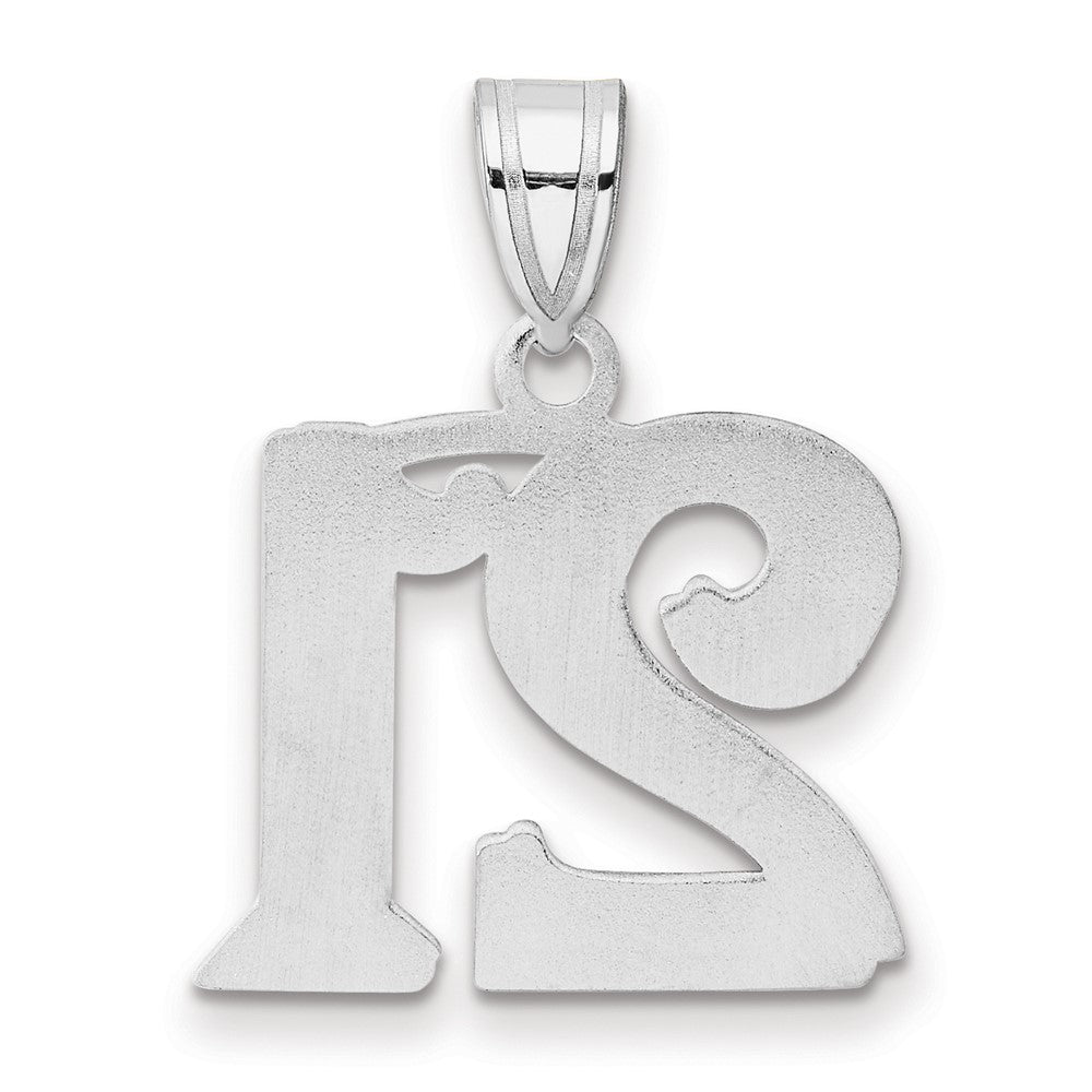 14kw Polished Etched Number 21 Pendant
