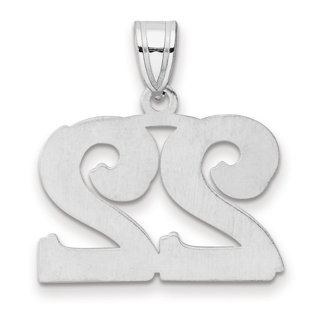 14kw Polished Etched Number 22 Pendant