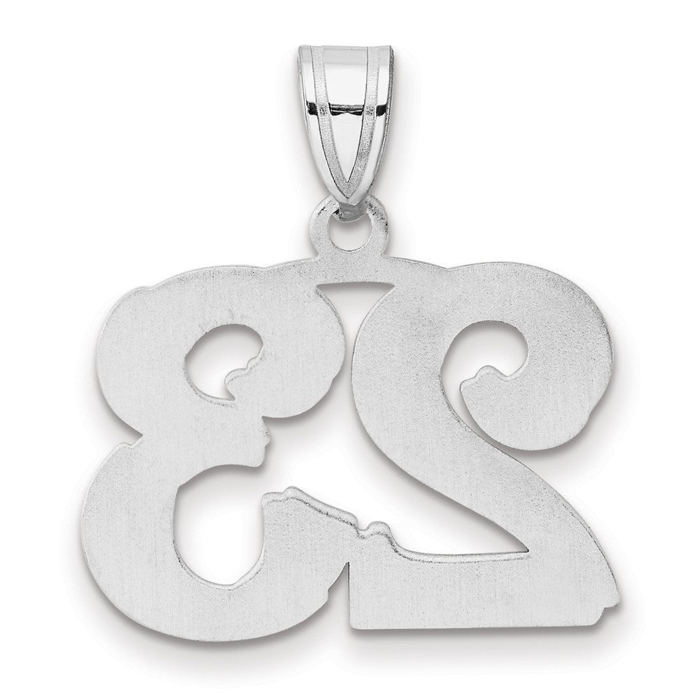 14kw Polished Etched Number 23 Pendant