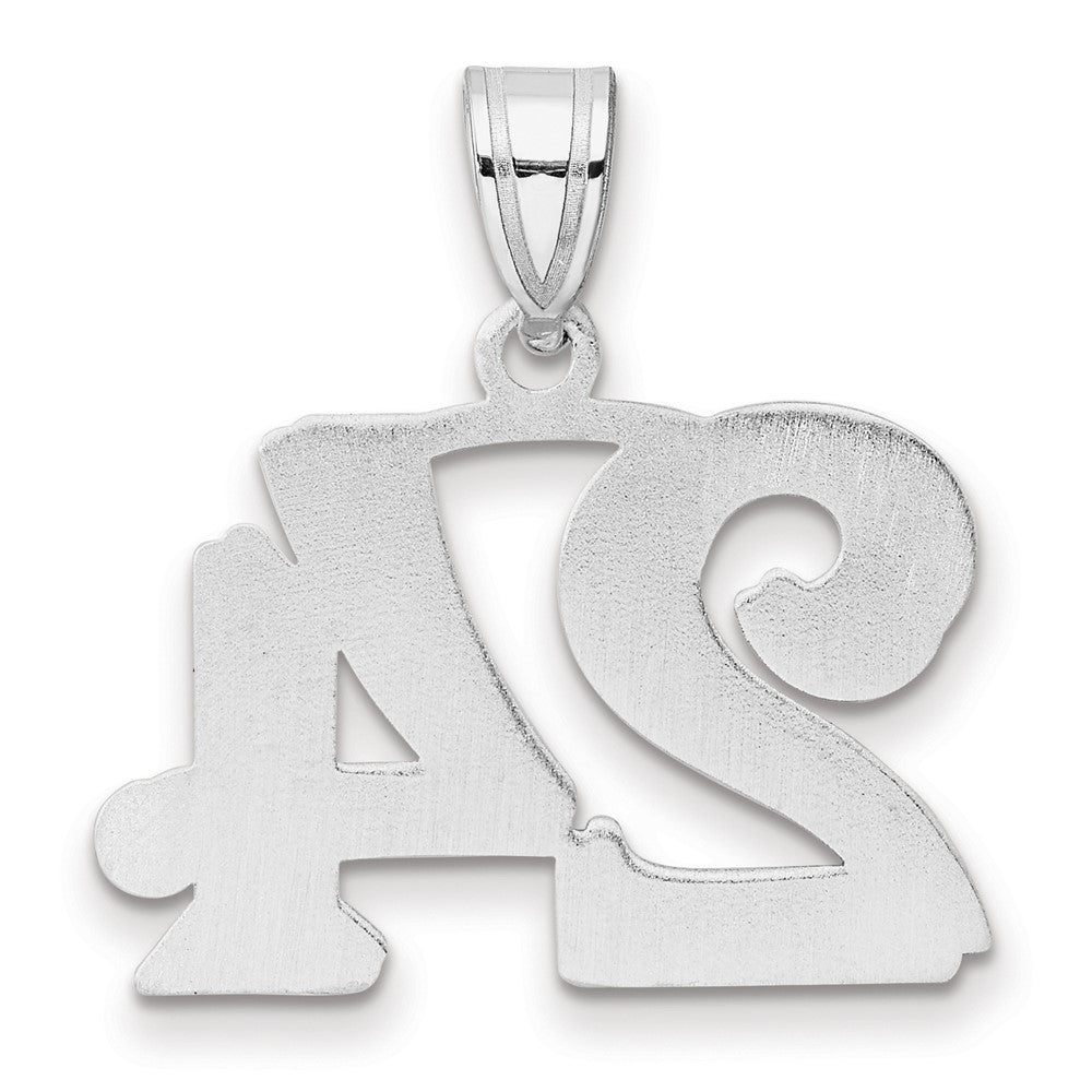 14kw Polished Etched Number 24 Pendant