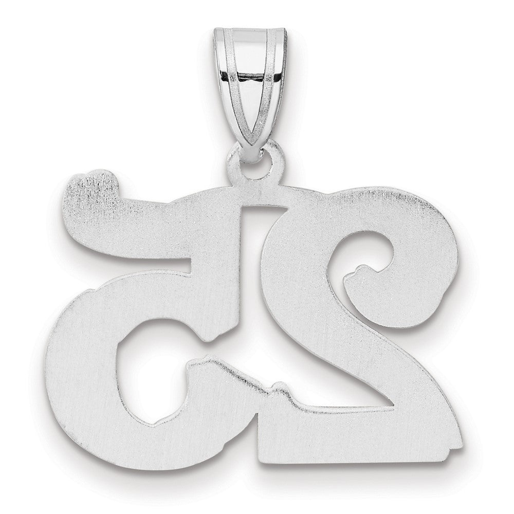 14kw Polished Etched Number 25 Pendant
