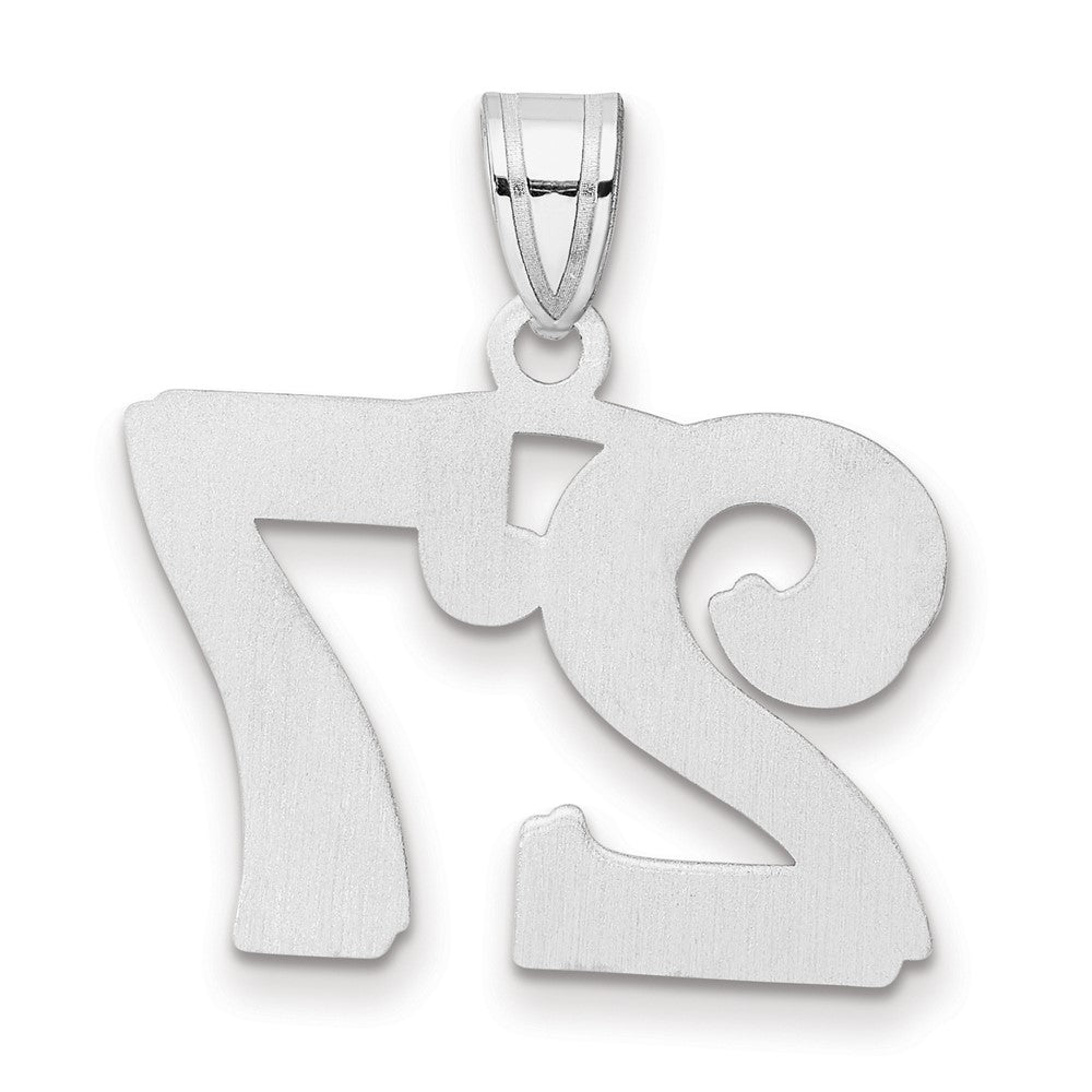 14kw Polished Etched Number 27 Pendant