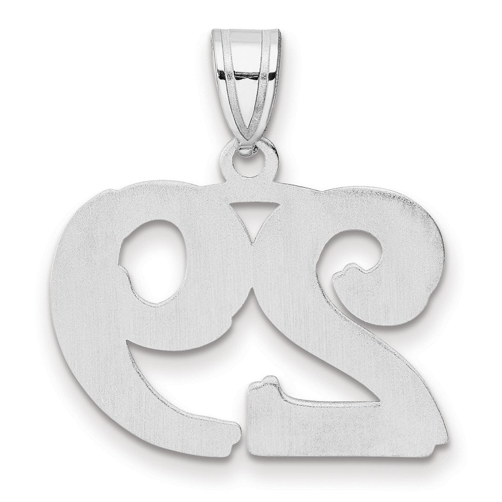 14kw Polished Etched Number 29 Pendant