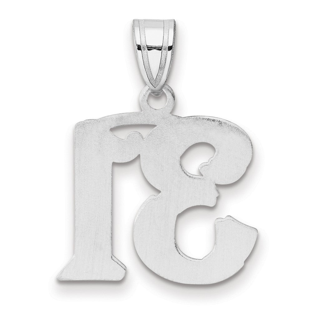 14kw Polished Etched Number 31 Pendant