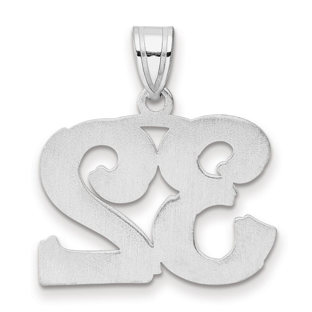 14kw Polished Etched Number 32 Pendant