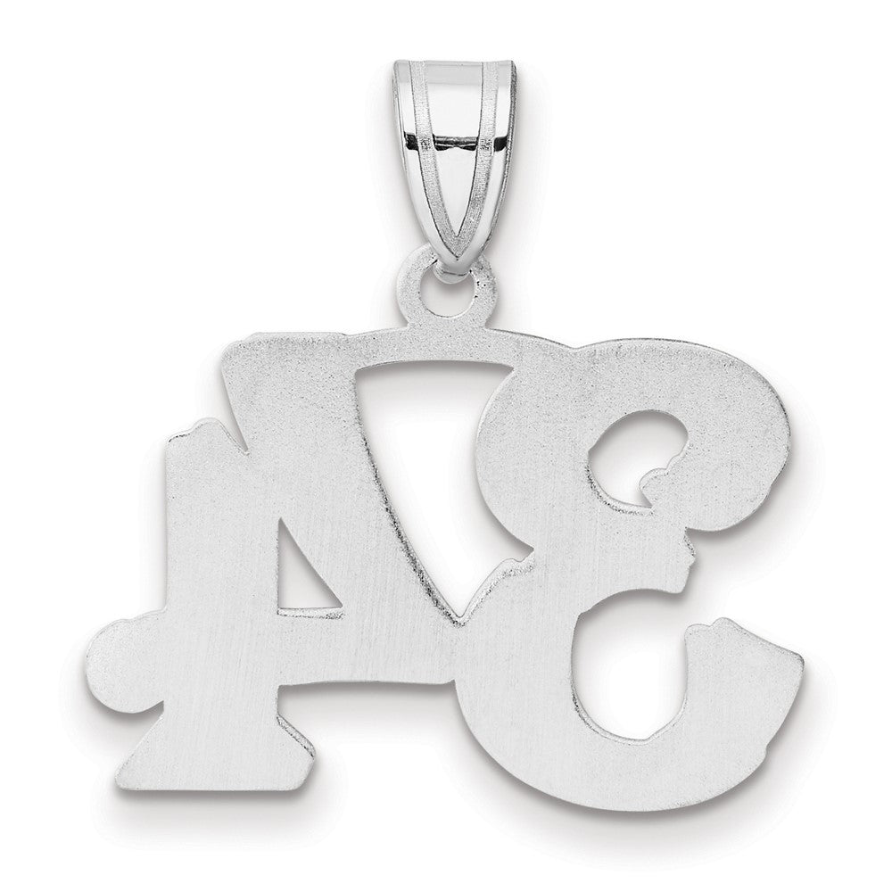 14kw Polished Etched Number 34 Pendant