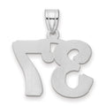 14kw Polished Etched Number 37 Pendant