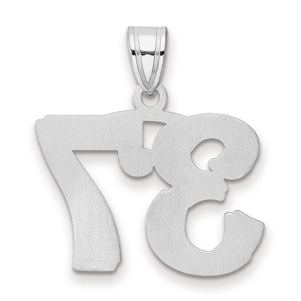 14kw Polished Etched Number 37 Pendant