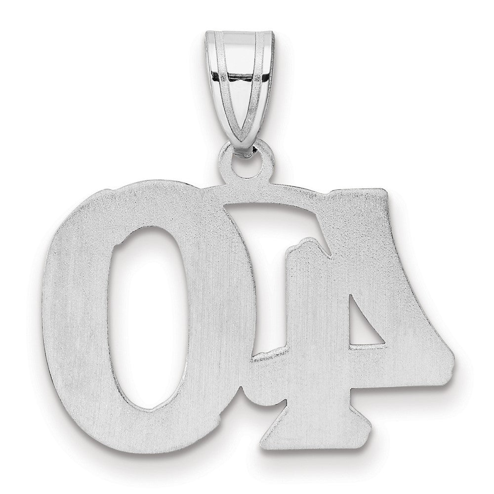 14kw Polished Etched Number 40 Pendant