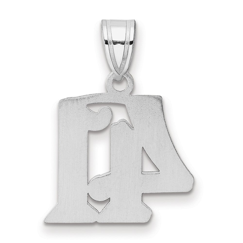 14kw Polished Etched Number 41 Pendant