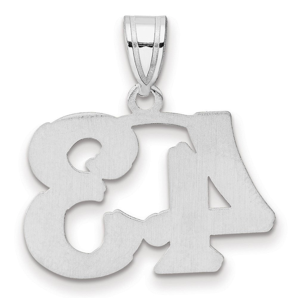 14kw Polished Etched Number 43 Pendant
