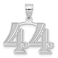 14kw Polished Etched Number 44 Pendant