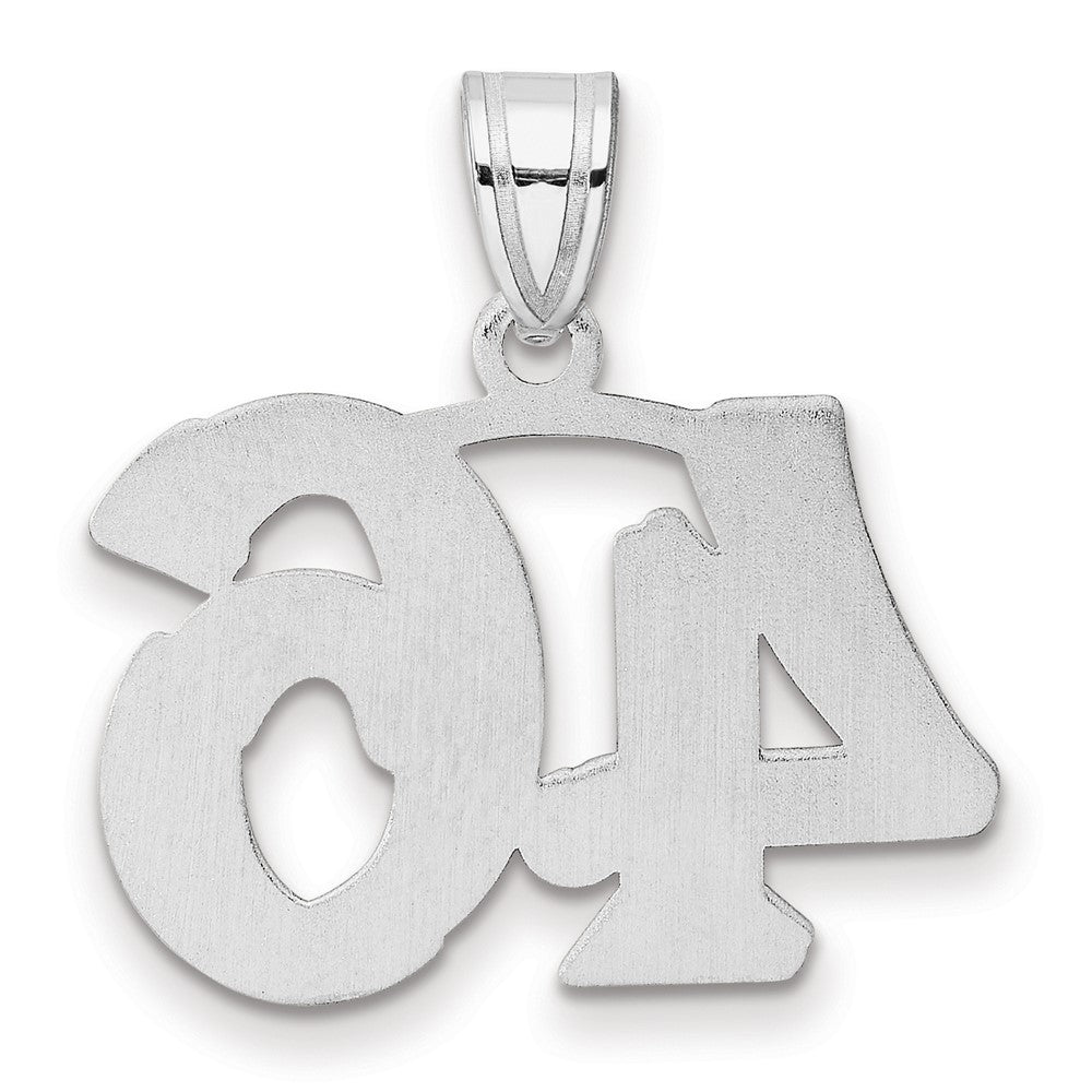 14kw Polished Etched Number 46 Pendant