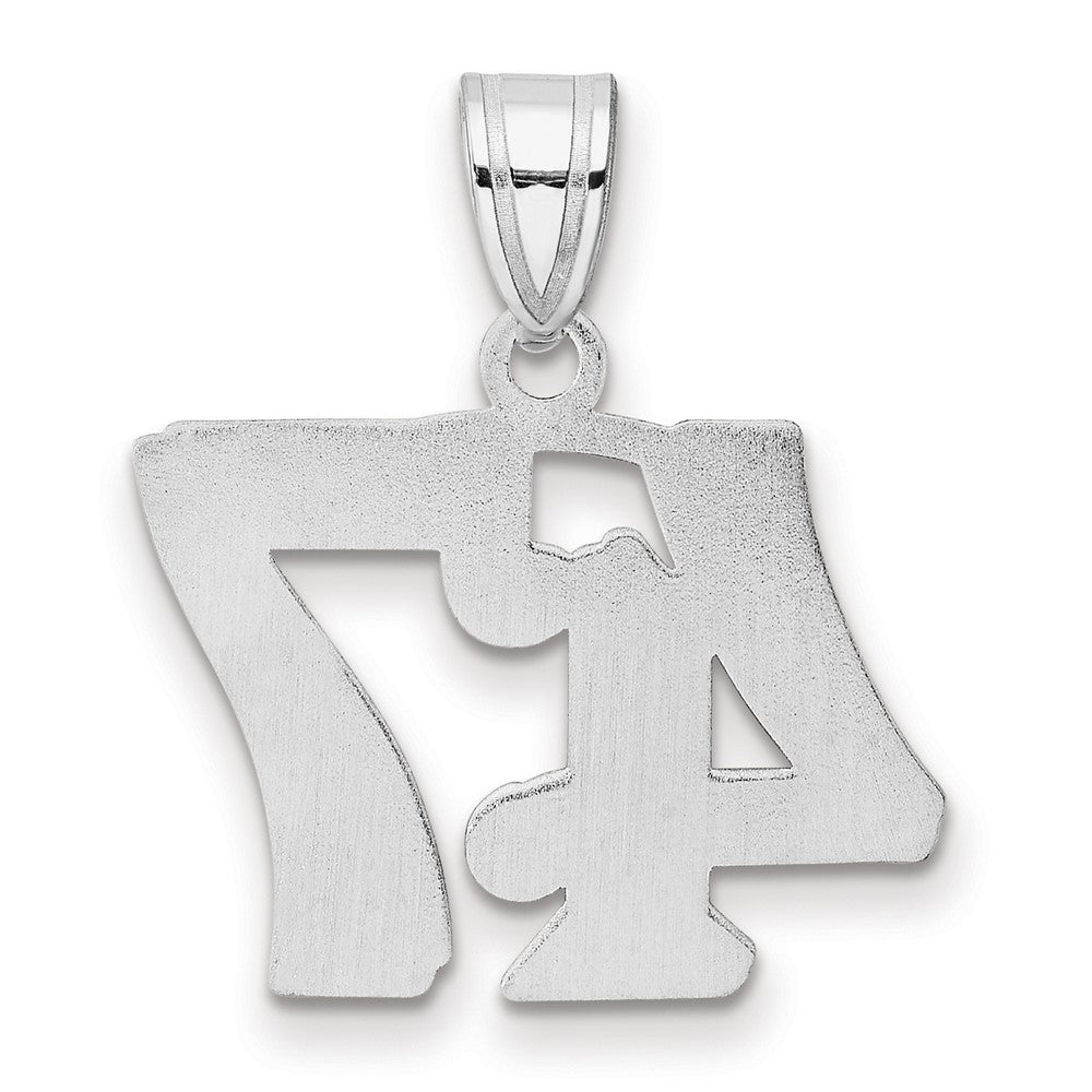 14kw Polished Etched Number 47 Pendant