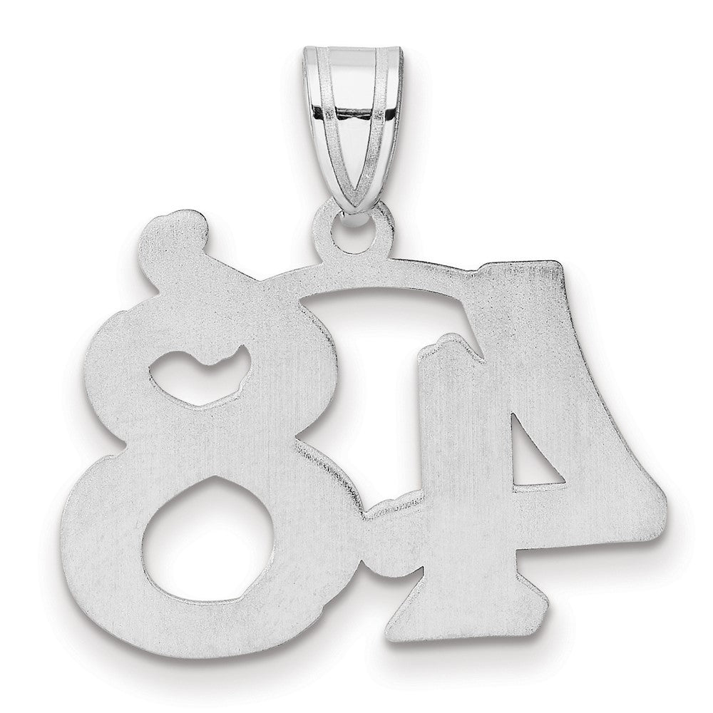 14kw Polished Etched Number 48 Pendant
