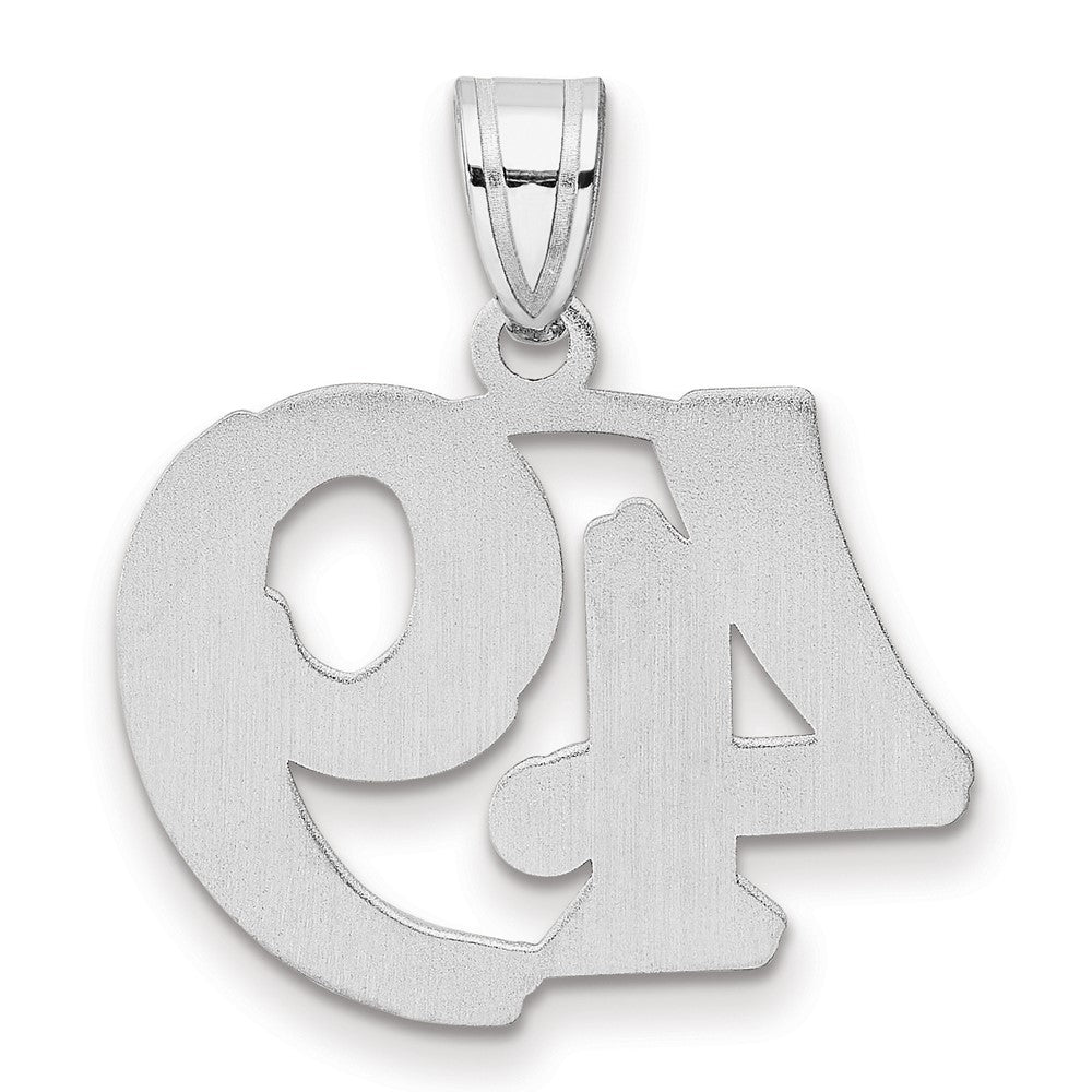 14kw Polished Etched Number 49 Pendant