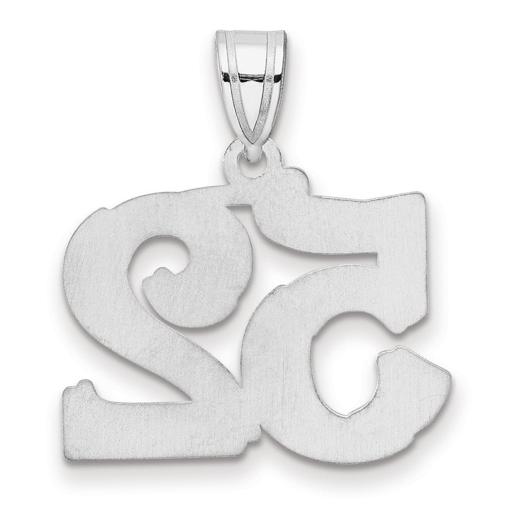 14kw Polished Etched Number 52 Pendant