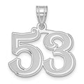 14kw Polished Etched Number 53 Pendant