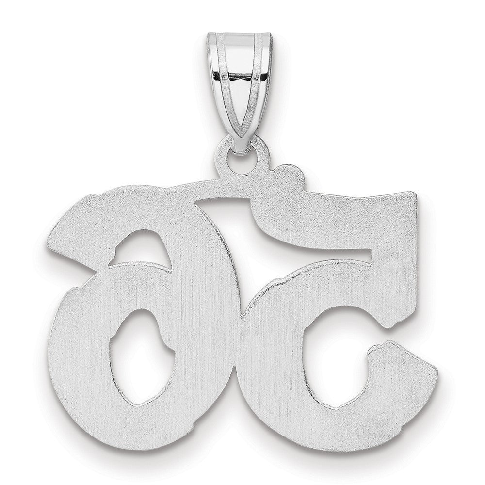 14kw Polished Etched Number 56 Pendant