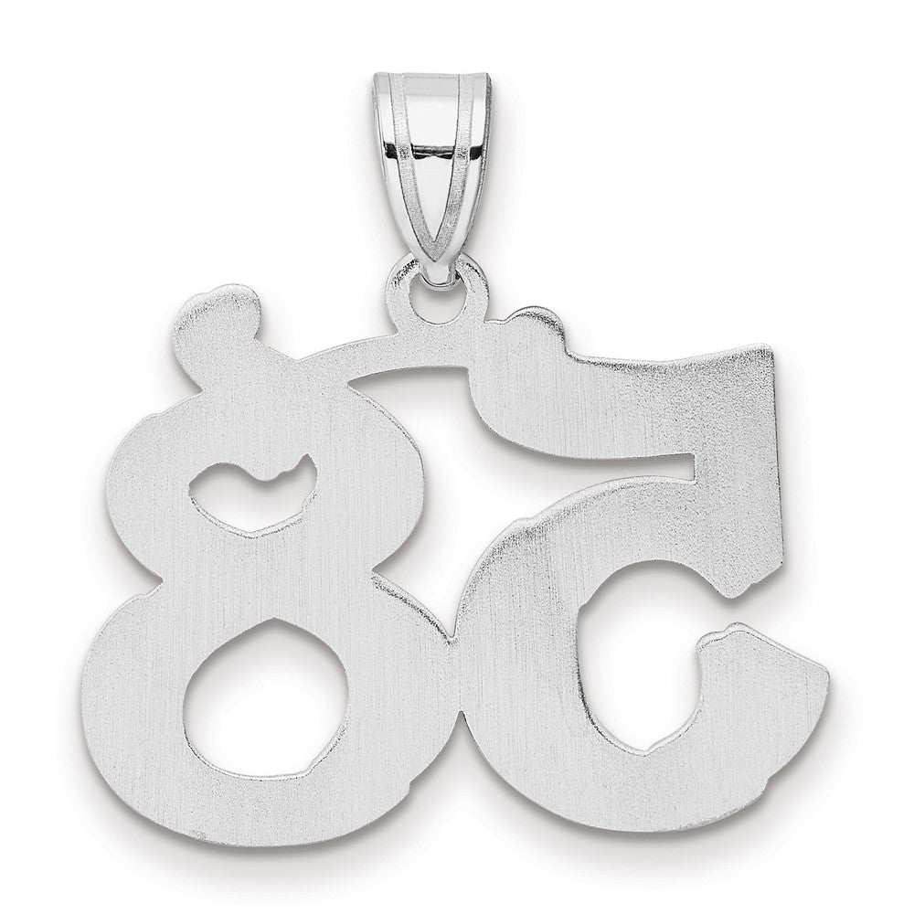 14kw Polished Etched Number 58 Pendant