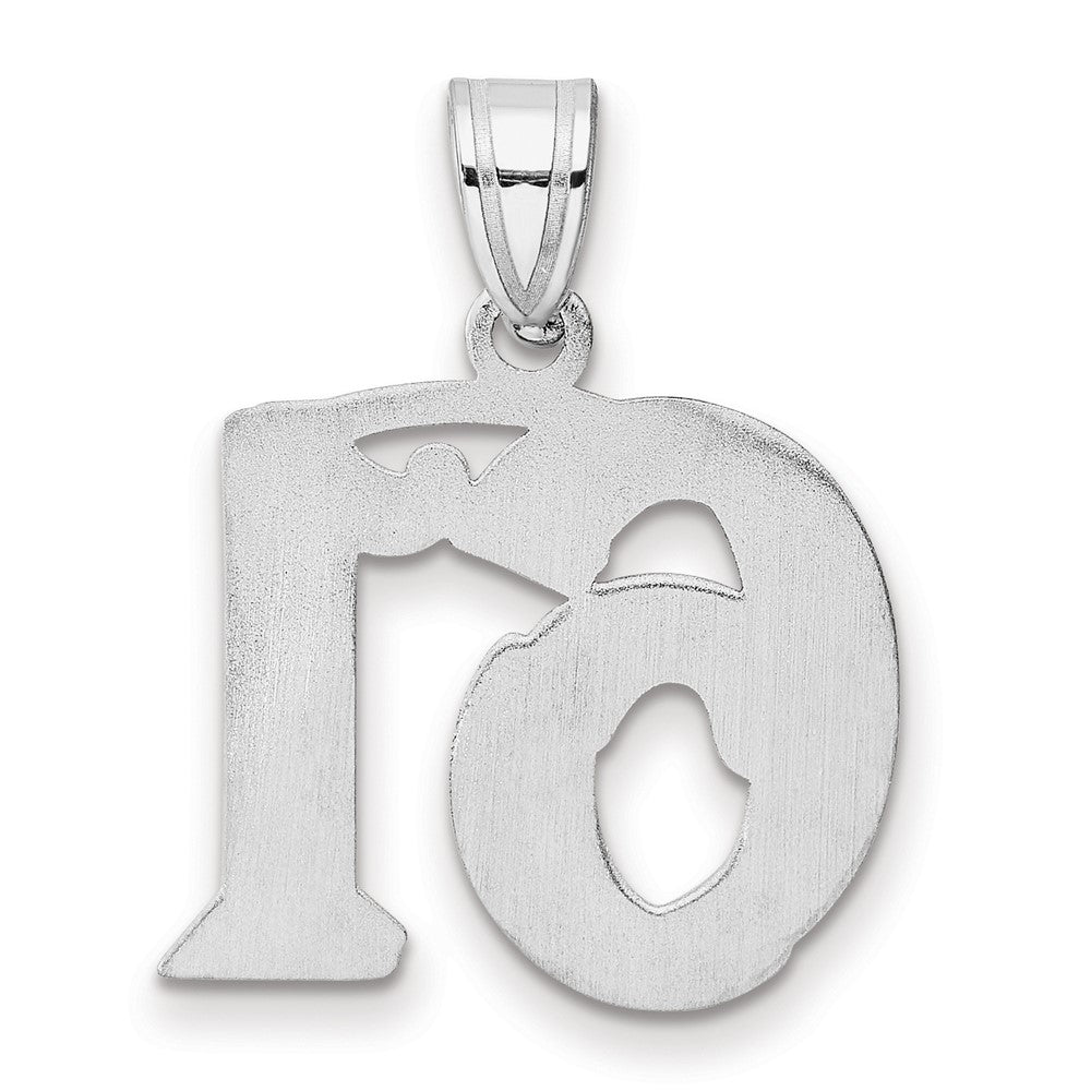 14kw Polished Etched Number 61 Pendant