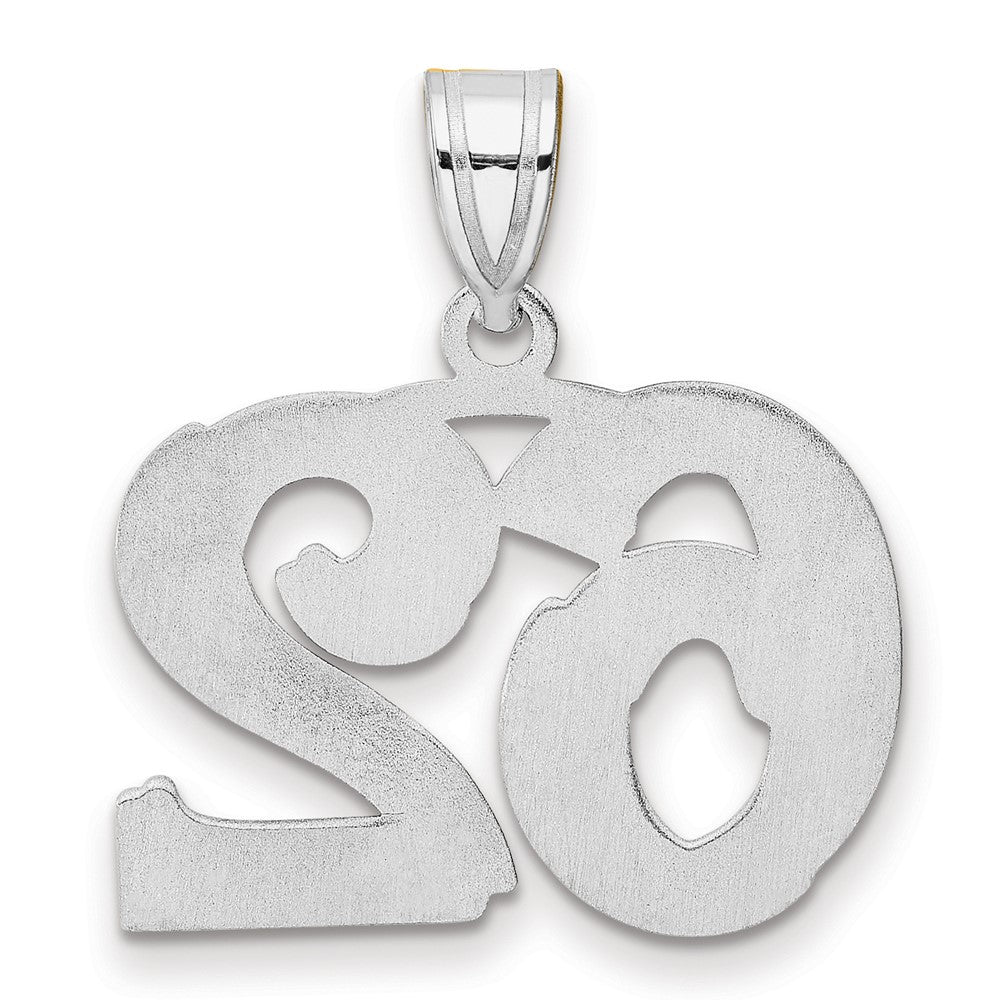 14kw Polished Etched Number 62 Pendant