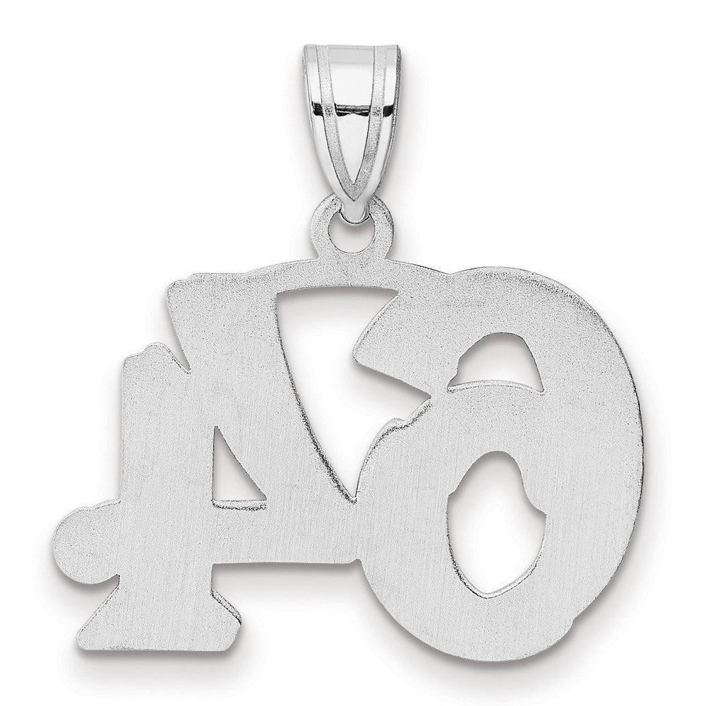 14kw Polished Etched Number 64 Pendant