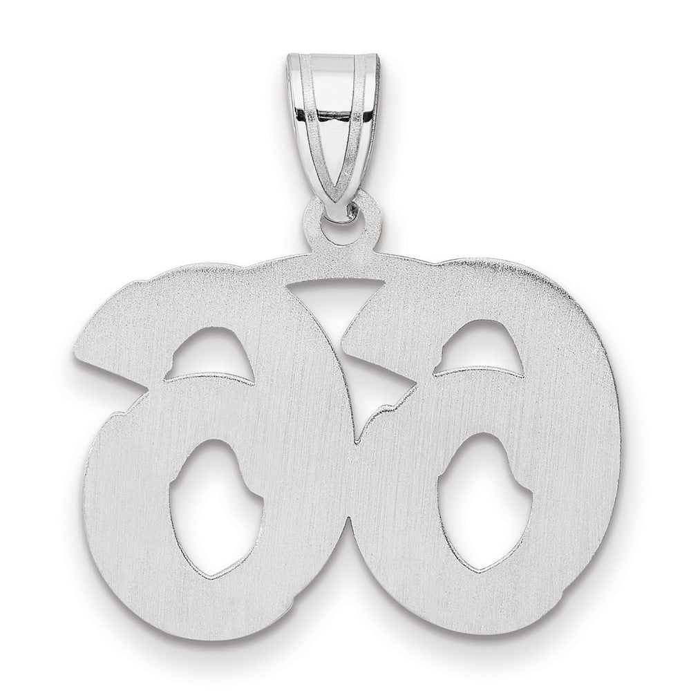 14kw Polished Etched Number 66 Pendant