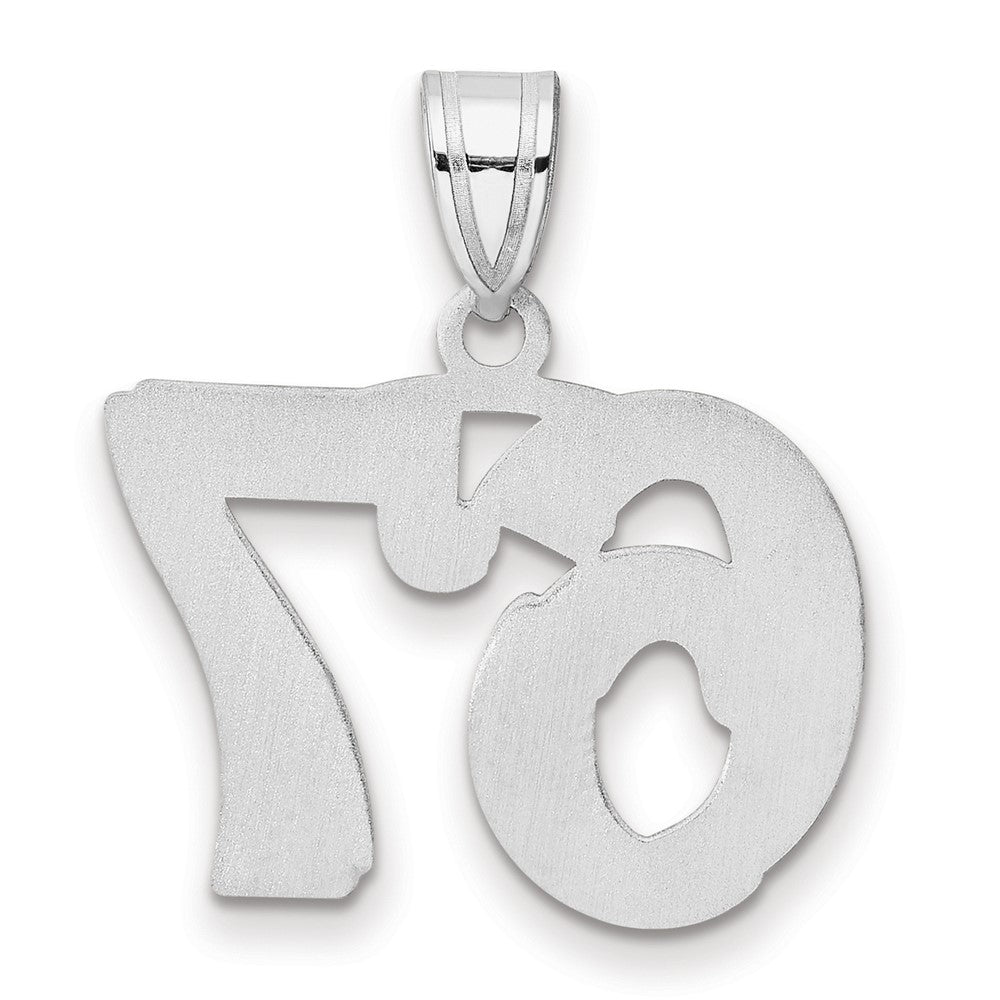 14kw Polished Etched Number 67 Pendant