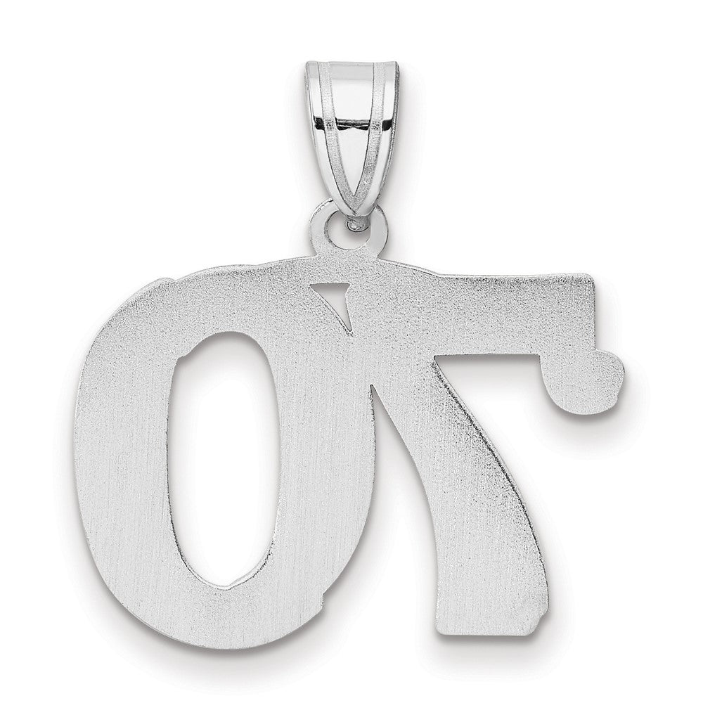 14kw Polished Etched Number 70 Pendant