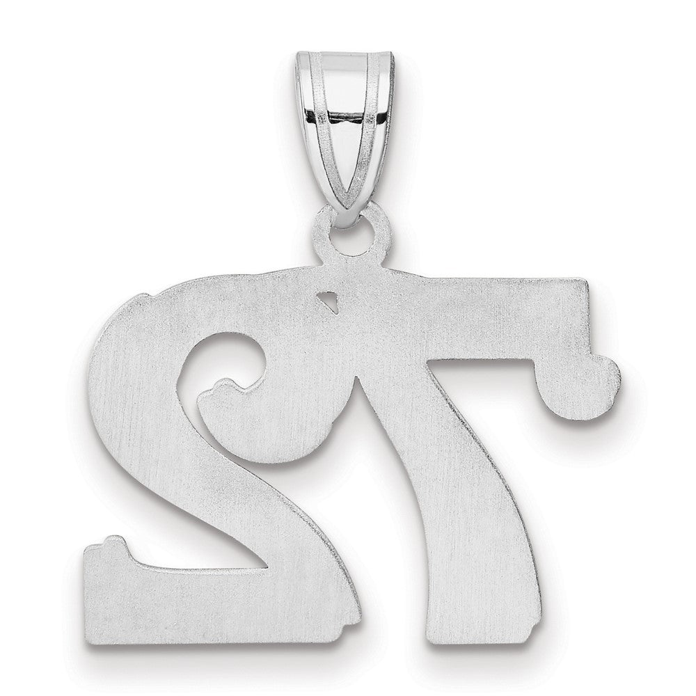 14kw Polished Etched Number 72 Pendant