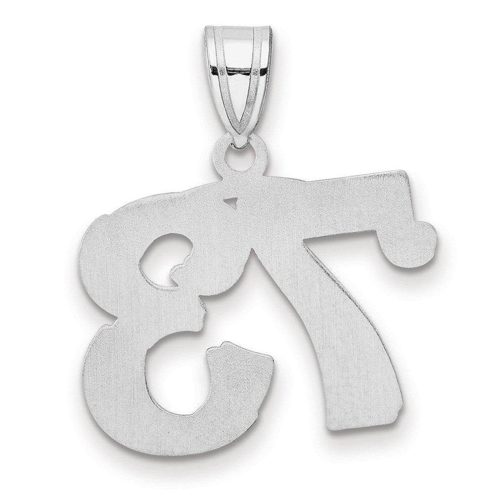 14kw Polished Etched Number 73 Pendant