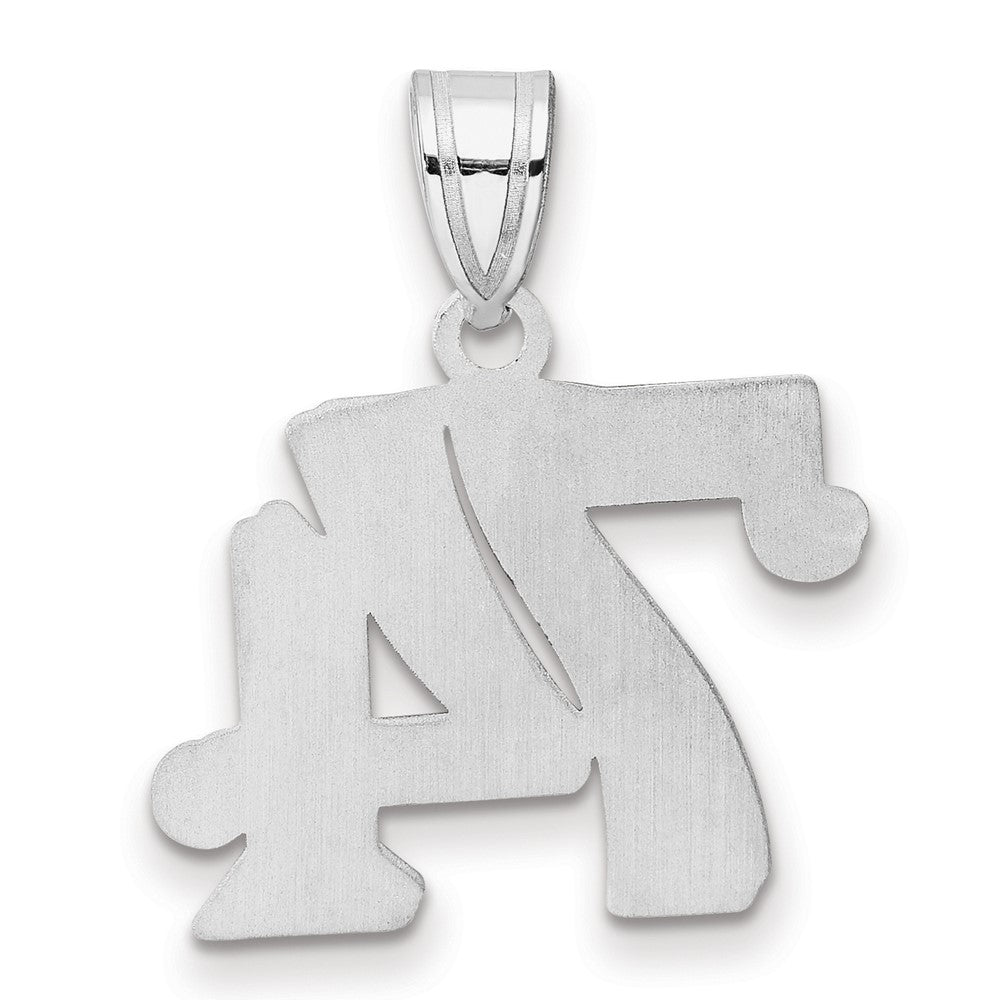 14kw Polished Etched Number 74 Pendant