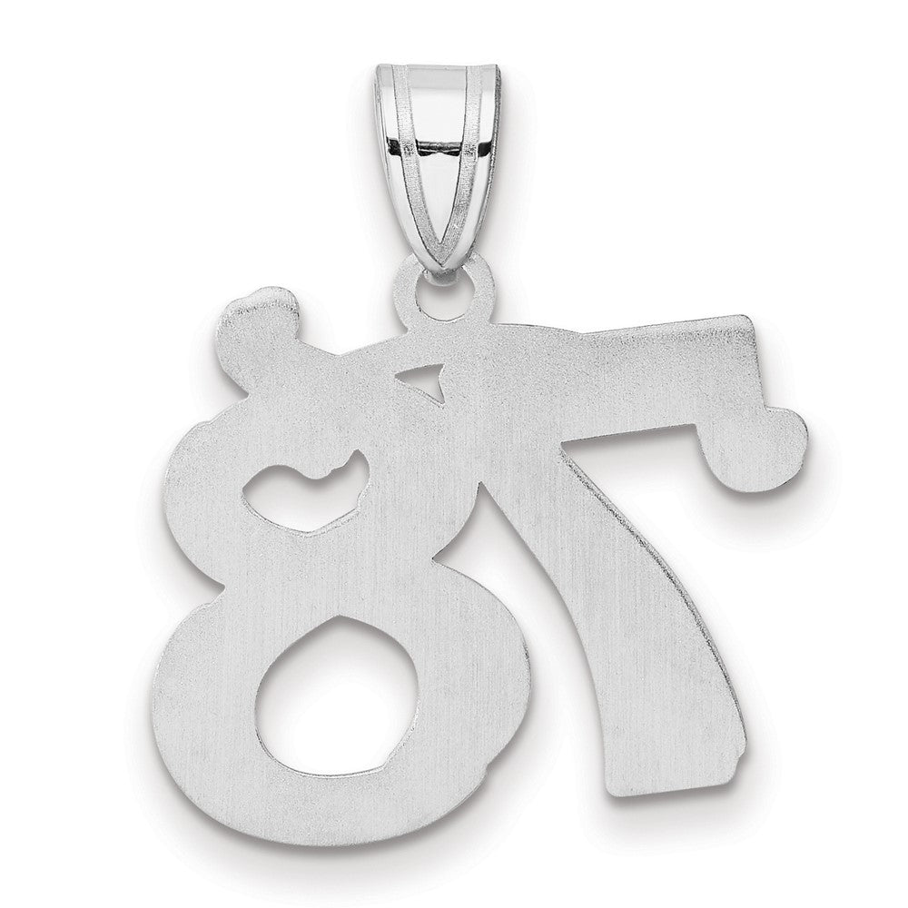 14kw Polished Etched Number 78 Pendant