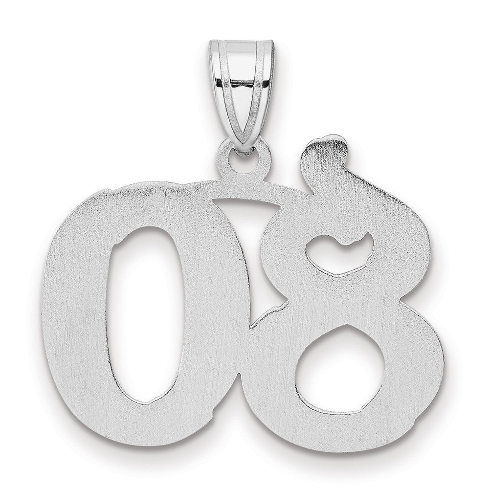 14kw Polished Etched Number 80 Pendant