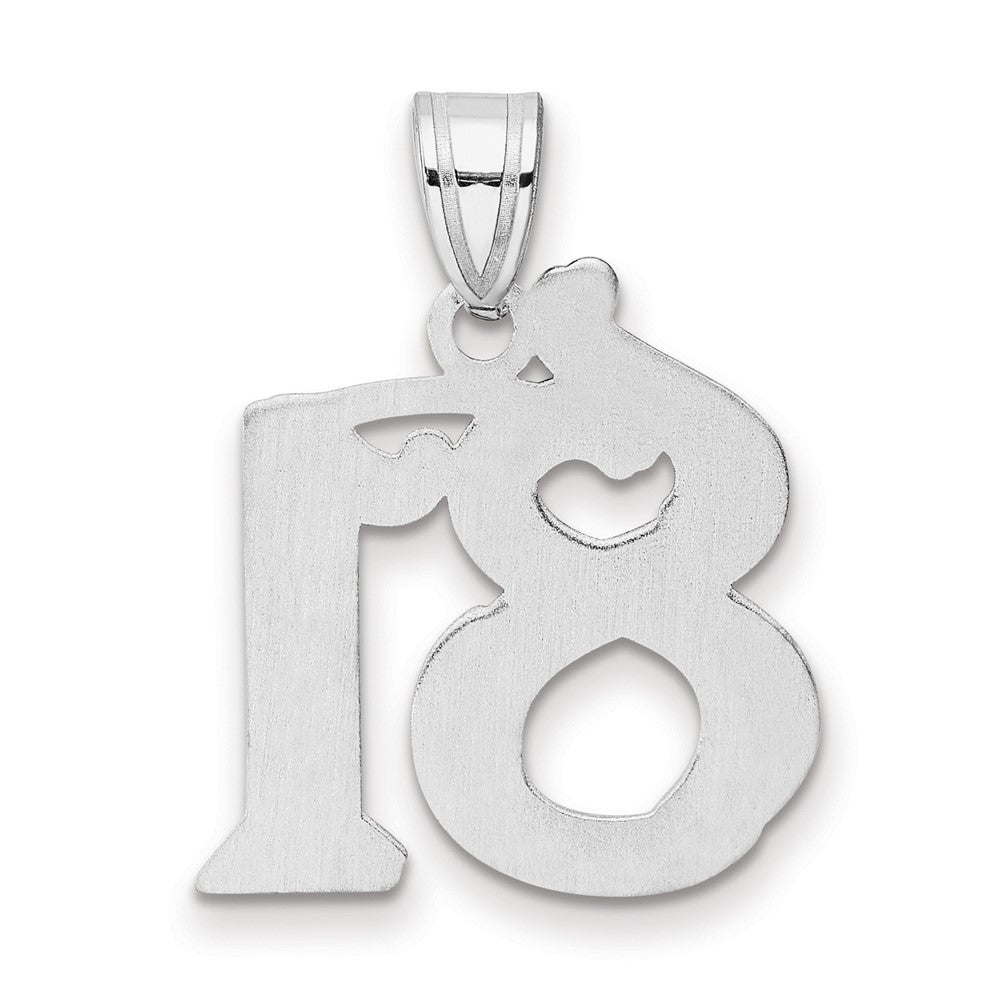 14kw Polished Etched Number 81 Pendant