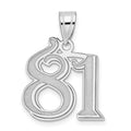 14kw Polished Etched Number 81 Pendant
