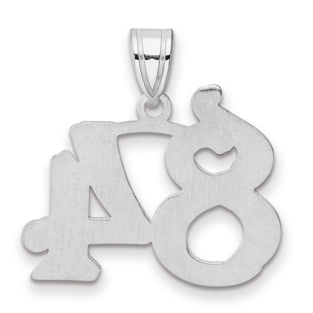 14kw Polished Etched Number 84 Pendant